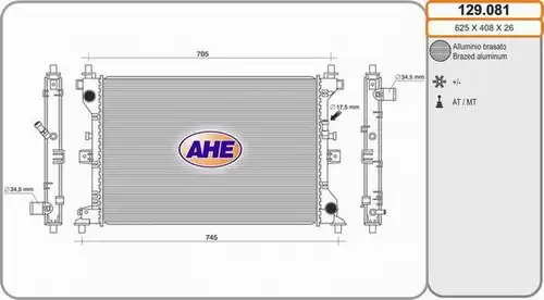 воден радиатор AHE 129.081