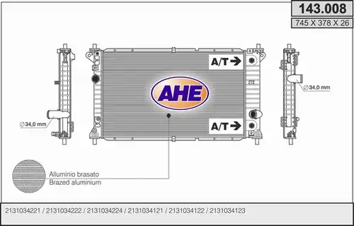 воден радиатор AHE 143.008