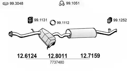 средно, задно гърне ASSO 12.8011