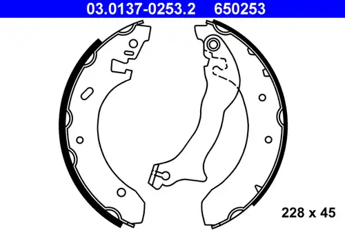 комплект спирачна челюст ATE 03.0137-0253.2