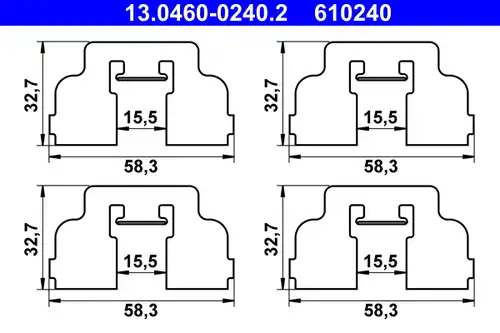 комплект принадлежности, дискови накладки ATE 13.0460-0240.2