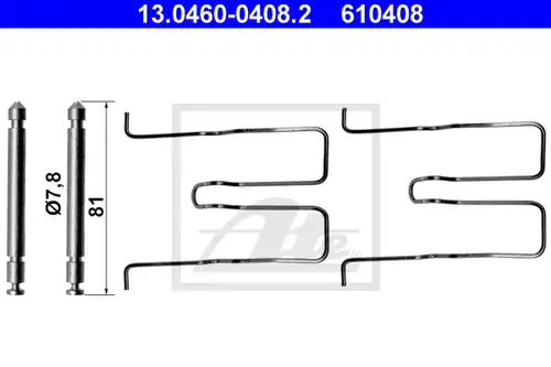 комплект принадлежности, дискови накладки ATE 13.0460-0408.2