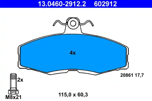 накладки ATE 13.0460-2912.2