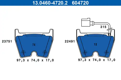 накладки ATE 13.0460-4720.2