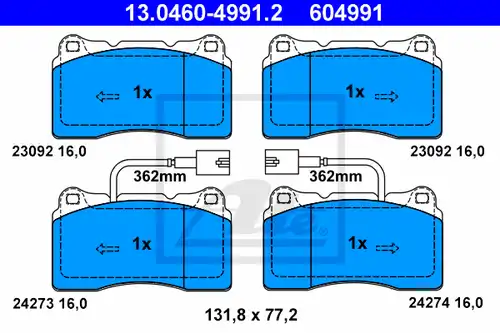 накладки ATE 13.0460-4991.2