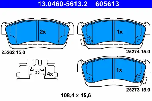 накладки ATE 13.0460-5613.2