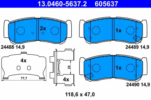 накладки ATE 13.0460-5637.2