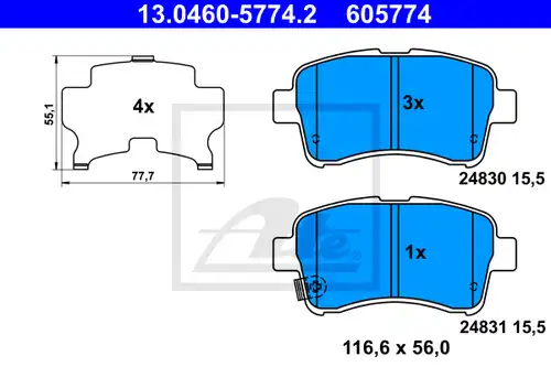 накладки ATE 13.0460-5774.2
