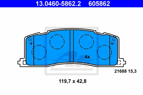 накладки ATE 13.0460-5862.2