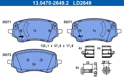 накладки ATE 13.0470-2649.2