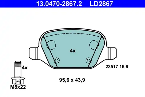 накладки ATE 13.0470-2867.2