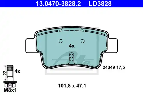 накладки ATE 13.0470-3828.2
