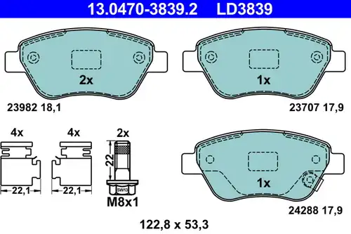 накладки ATE 13.0470-3839.2