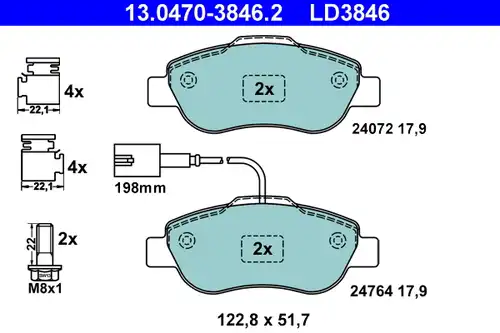 накладки ATE 13.0470-3846.2