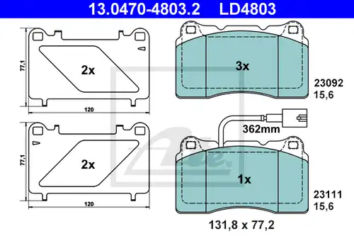 накладки ATE 13.0470-4803.2