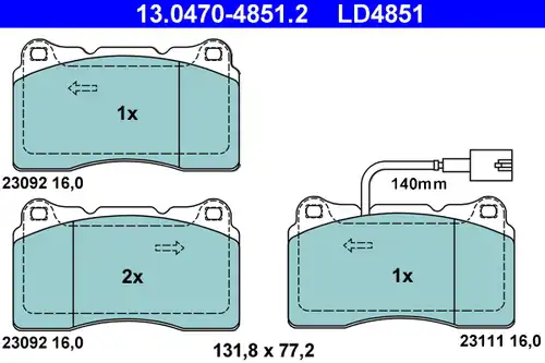 накладки ATE 13.0470-4851.2