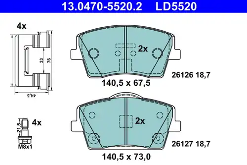 накладки ATE 13.0470-5520.2