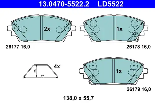 накладки ATE 13.0470-5522.2