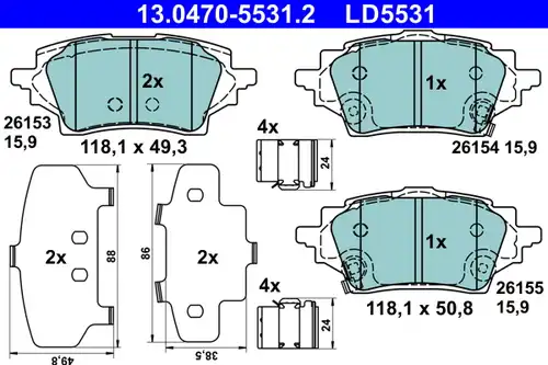 накладки ATE 13.0470-5531.2