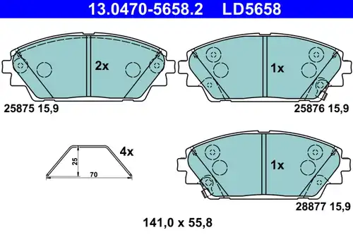 накладки ATE 13.0470-5658.2