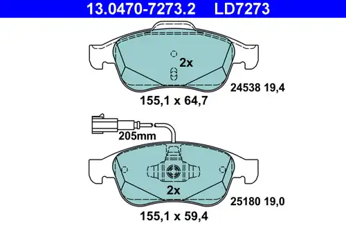 накладки ATE 13.0470-7273.2