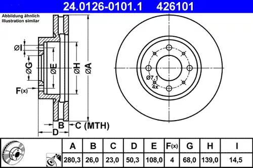 спирачен диск ATE 24.0126-0101.1