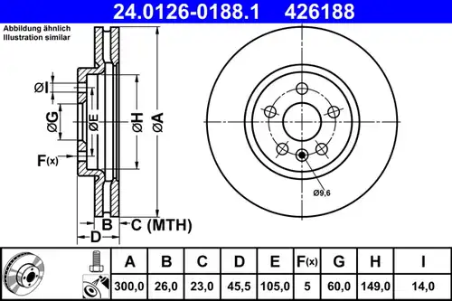 спирачен диск ATE 24.0126-0188.1