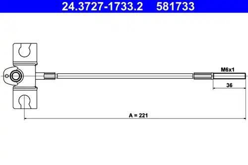 жило за ръчна спирачка ATE 24.3727-1733.2