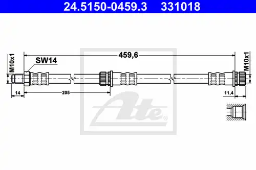 спирачен маркуч ATE 24.5150-0459.3
