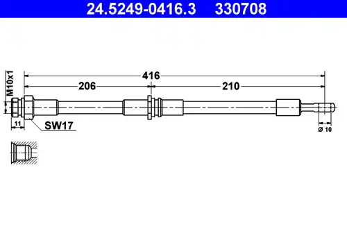 спирачен маркуч ATE 24.5249-0416.3