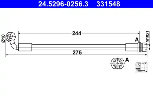 спирачен маркуч ATE 24.5296-0256.3