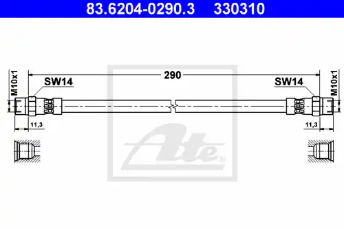 спирачен маркуч ATE 83.6204-0290.3