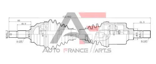 полуоска AUTO FRANCE PARTS 16-0044C