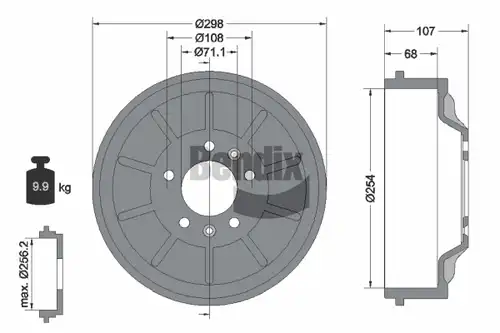 спирачен барабан BENDIX Braking BDM1090
