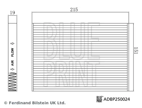 Филтър купе (поленов филтър) BLUE PRINT ADBP250024