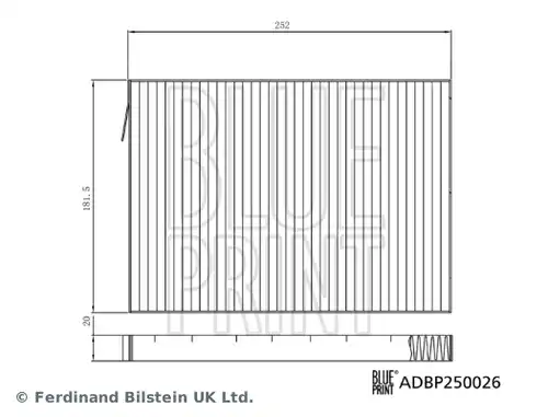 Филтър купе (поленов филтър) BLUE PRINT ADBP250026