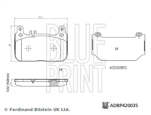 накладки BLUE PRINT ADBP420035
