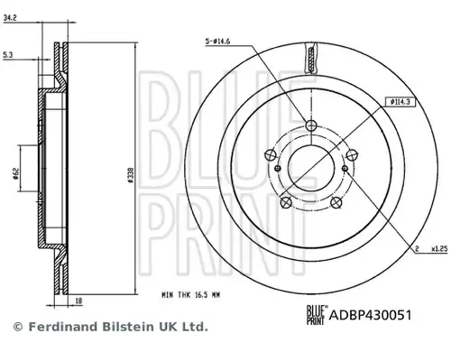 спирачен диск BLUE PRINT ADBP430051