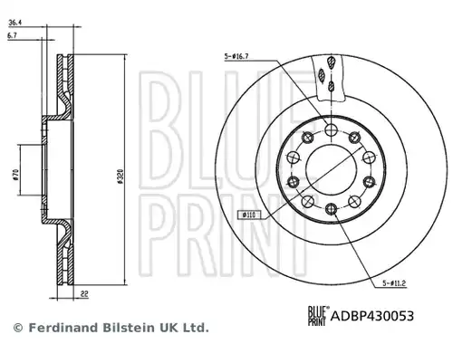 спирачен диск BLUE PRINT ADBP430053