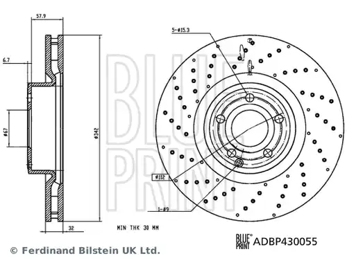 спирачен диск BLUE PRINT ADBP430055