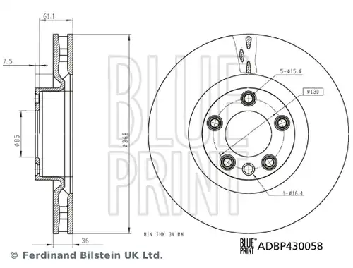 спирачен диск BLUE PRINT ADBP430058