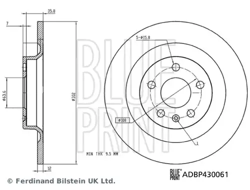 спирачен диск BLUE PRINT ADBP430061