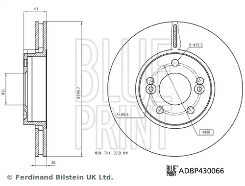 спирачен диск BLUE PRINT ADBP430066