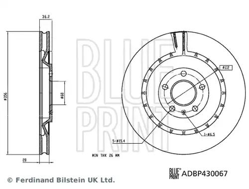 спирачен диск BLUE PRINT ADBP430067