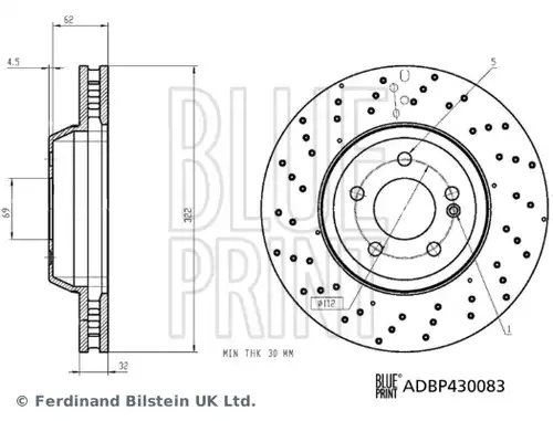 спирачен диск BLUE PRINT ADBP430083