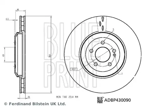 спирачен диск BLUE PRINT ADBP430090