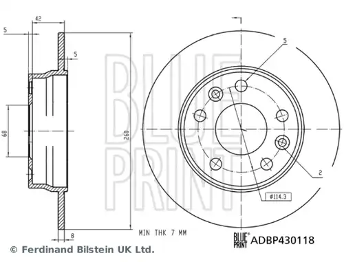 спирачен диск BLUE PRINT ADBP430118
