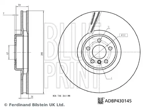спирачен диск BLUE PRINT ADBP430145