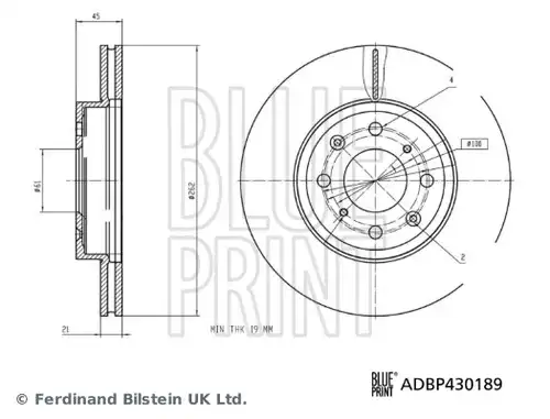 спирачен диск BLUE PRINT ADBP430189