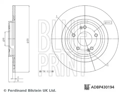 спирачен диск BLUE PRINT ADBP430194